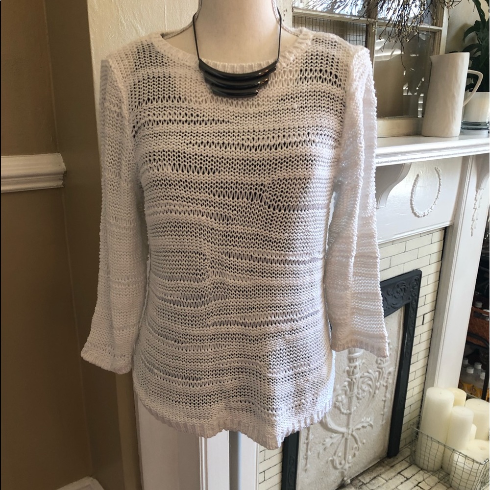 White Crochet type Pullover Sweater